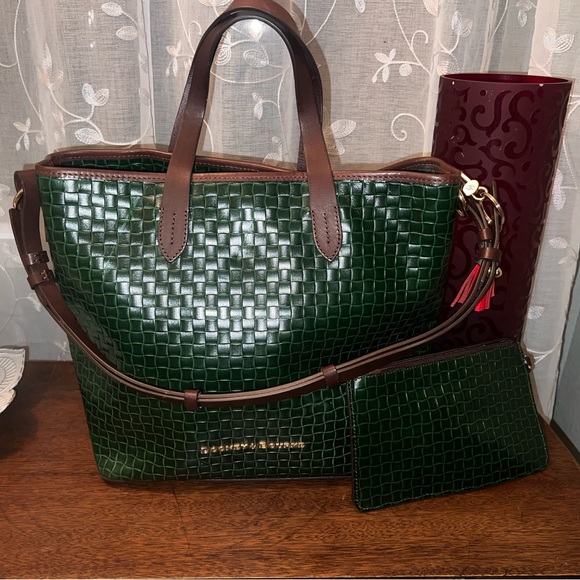 Dooney and Bourke Woven Tote and Matching Wristlet Set - Picture 1 of 5
